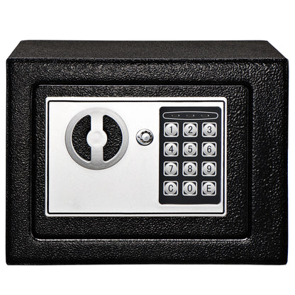 Electronic Safe Box with Keypad & Keys, Money Lock Boxes, Safety Boxes for Home, Office, Hotel Rooms,Business, Jewelry, Gun, Cash, Steel Alloy Drop Safe 9.1" x 6.7" x 6.7''