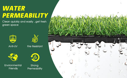 9 Pack 12" × 12" Artificial Grass Tiles - Self-Draining, Interlocking, and Easy to Install - Perfect for Patios, Balconies, Dogs, Pets, and Kids