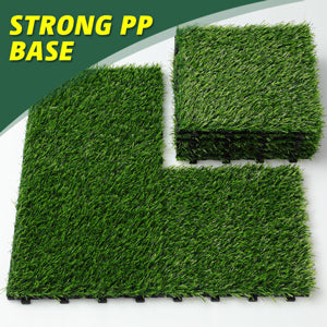 9 Pack 12" × 12" Artificial Grass Tiles - Self-Draining, Interlocking, and Easy to Install - Perfect for Patios, Balconies, Dogs, Pets, and Kids