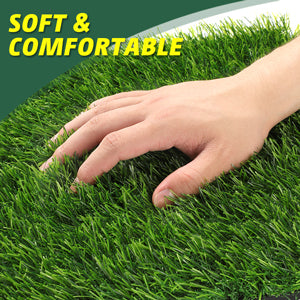 9 Pack 12" × 12" Artificial Grass Tiles - Self-Draining, Interlocking, and Easy to Install - Perfect for Patios, Balconies, Dogs, Pets, and Kids